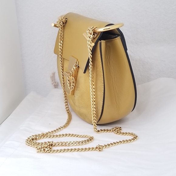 Lovely Auth  CHLOE Drew small Crossbody Leather and suede bag - Picture 4 of 16